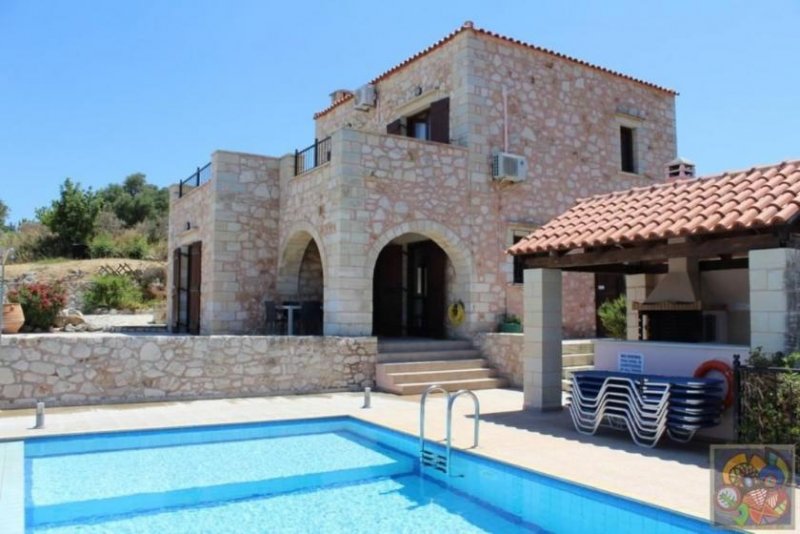 Provarma Kreta, Provarma Steinhaus Villa mit Pool und Meerblick Haus kaufen